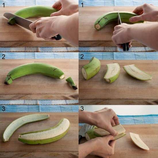 Como pelar un plátano macho