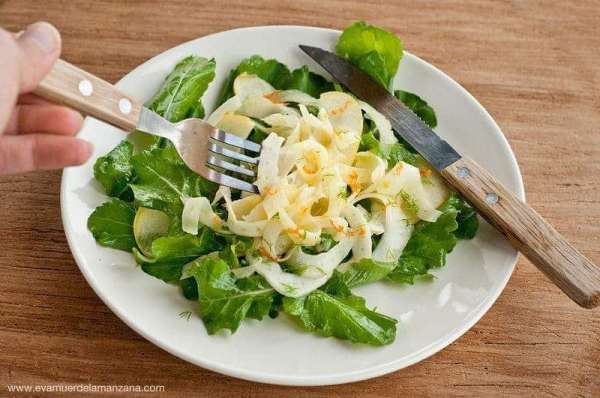 Ensalada de Hinojo, Naranja y Rúcula