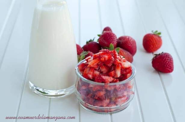 Leche de coco + fresas = helado
