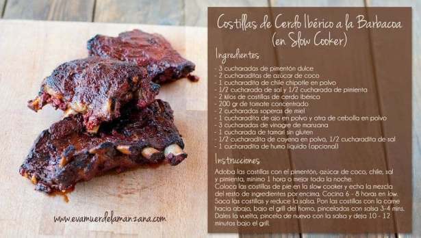 Costillas de cerdo ibérico a la barbacoa en slow cooker