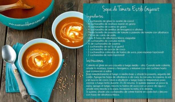 Sopa de Tomate Estilo Gujarat