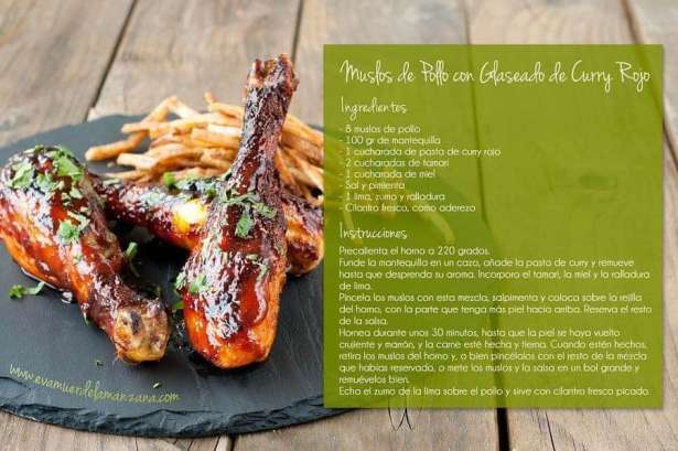 Mini Receta: Muslos de Pollo con Glaseado de Curry Rojo