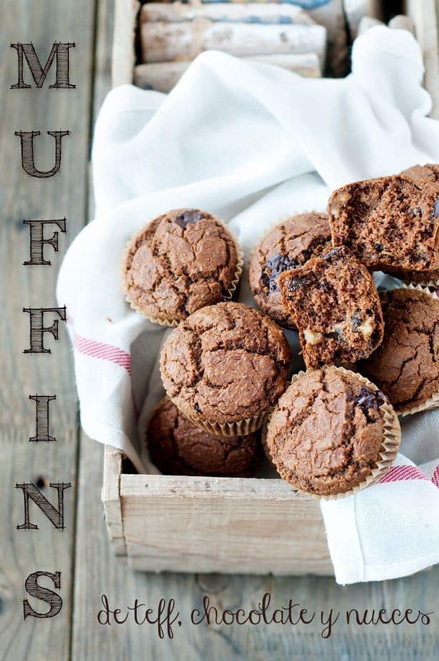 Muffins de harina de teff, sin gluten Muffins de harina de teff, sin gluten