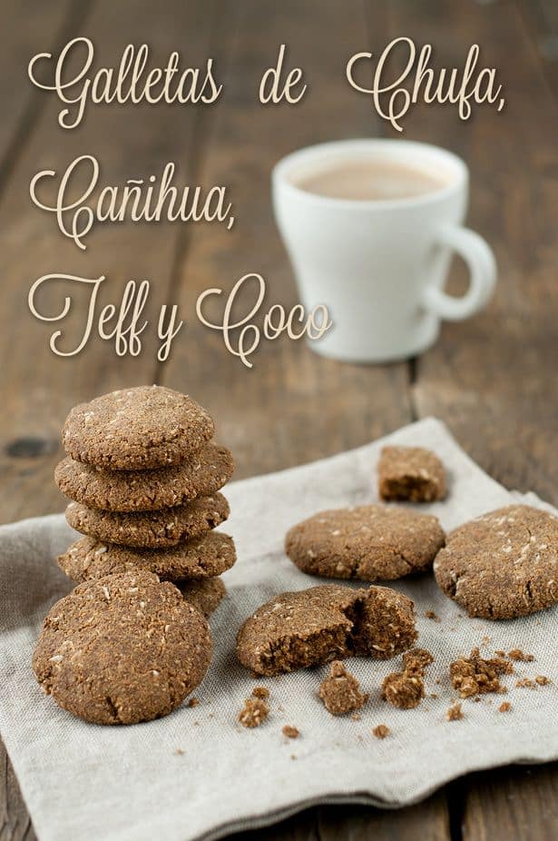 Galletas sin gluten de pulpa de chufa, cañihua, teff y coco