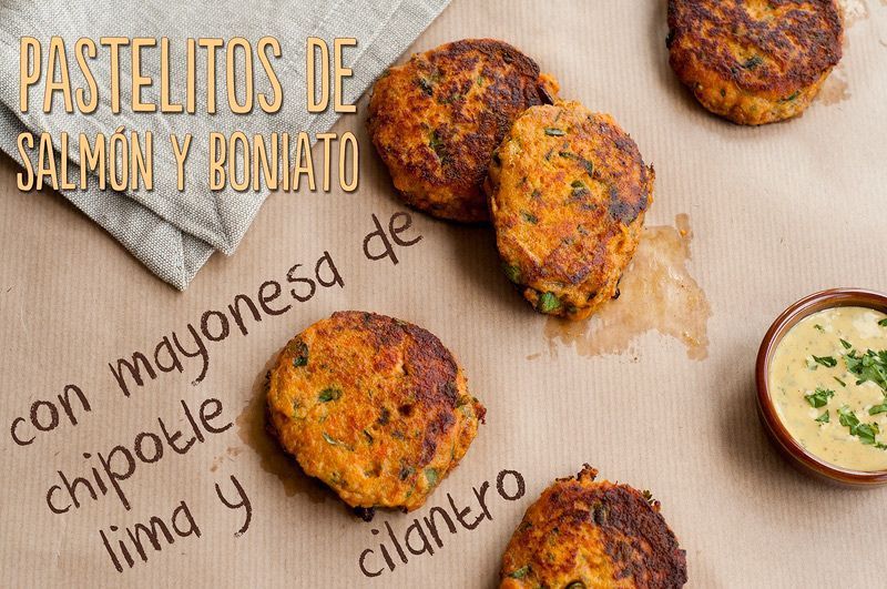 Receta: Pastelitos de Salmón y Boniato con Mayonesa de Chipotle