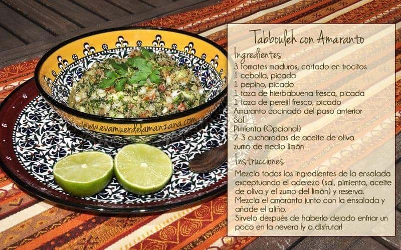 Receta: Ensalada Tabbouleh con Amaranto (sin gluten)